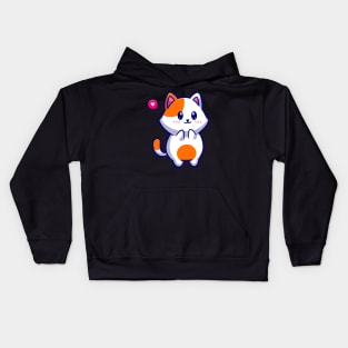 Cute Cat Shy Cartoon Kids Hoodie